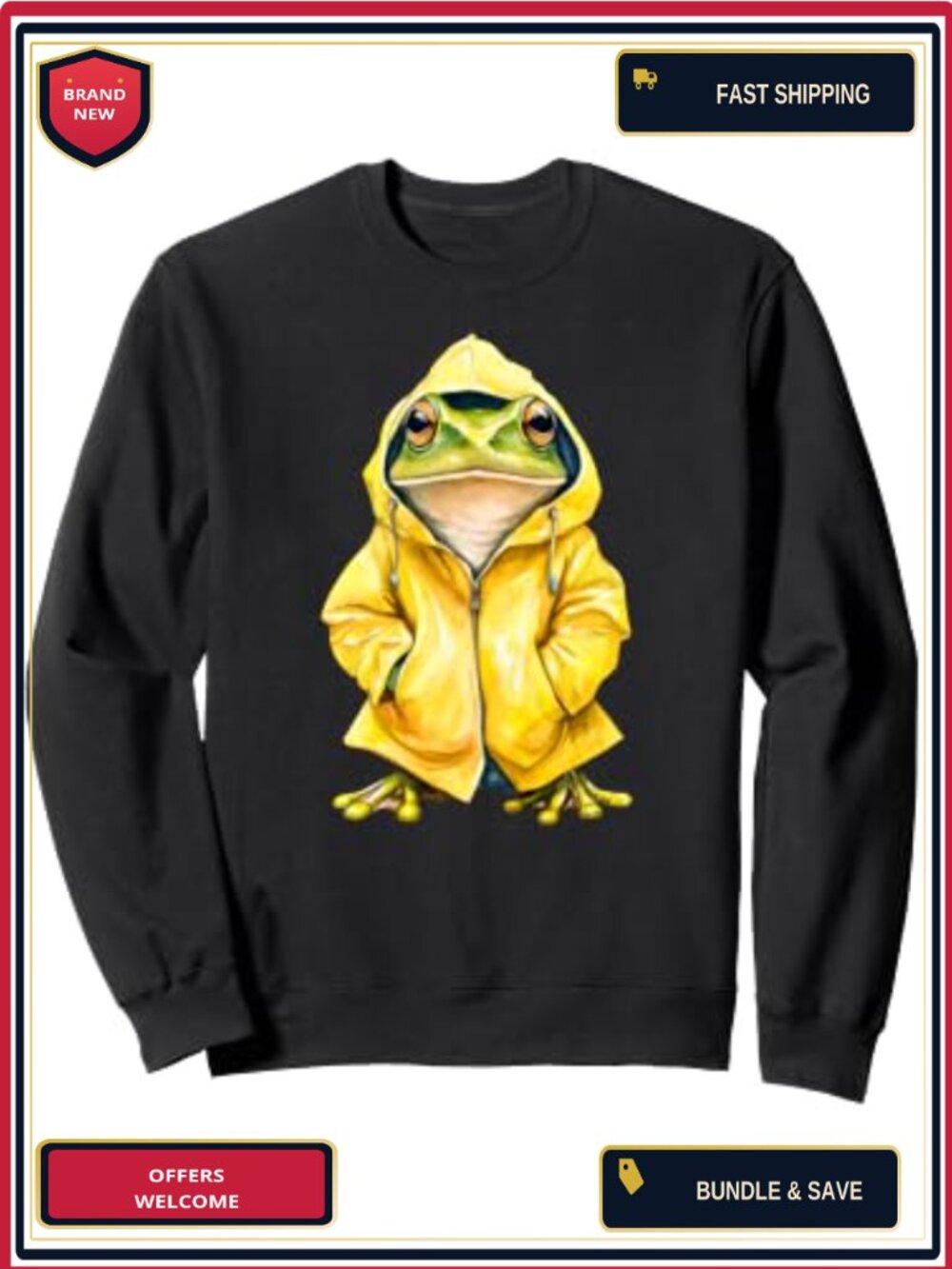Cute Frog Raincoat Sweatshirt Amphibian Lover Pullover